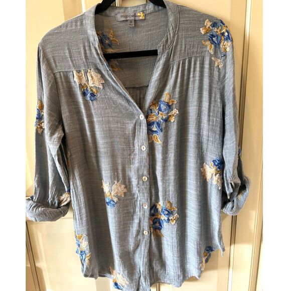 Figueroa & Flower Embroidered Button-down Blouse - Size Medium - Picture 1 of 4
